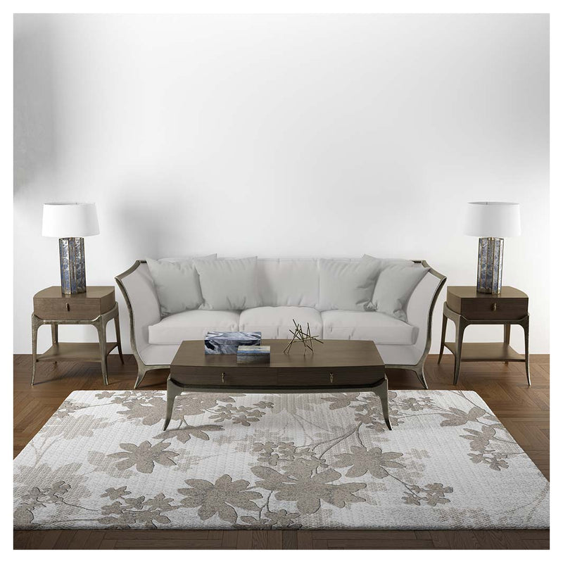 CLASSIC BEIGE TONED FOLIAGE RECTANGULAR RUG
