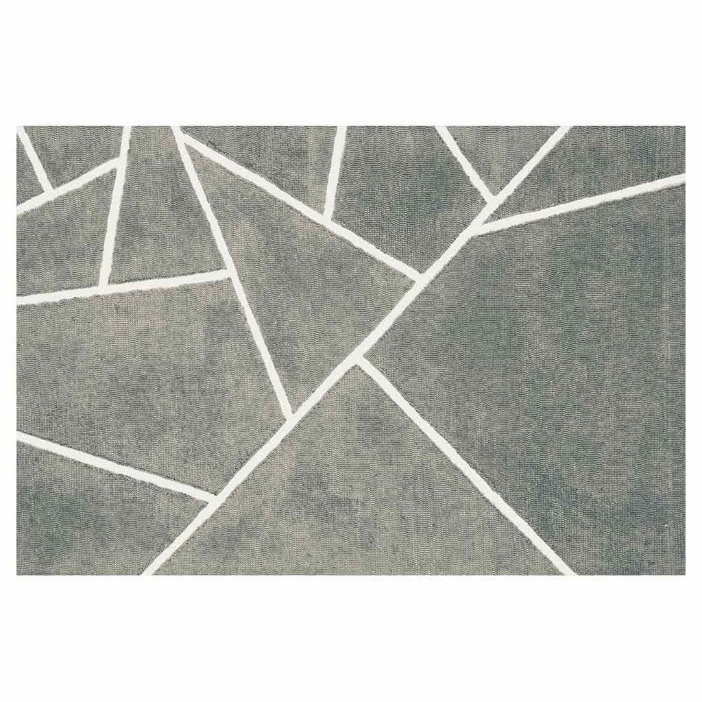CONTEMPORARY GREY MINIMALISTIC ABSTRACT GEO RECTANGULAR RUG