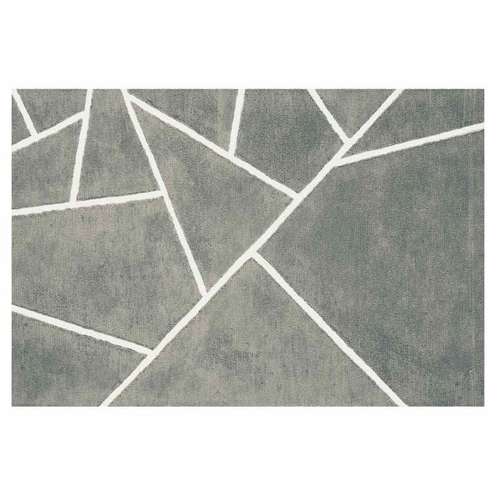 CONTEMPORARY GREY MINIMALISTIC ABSTRACT GEO RECTANGULAR RUG