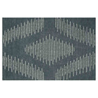CONTEMPORARY BLUE CHARCOAL TRIBAL DIAMOND RECTANGULAR RUG