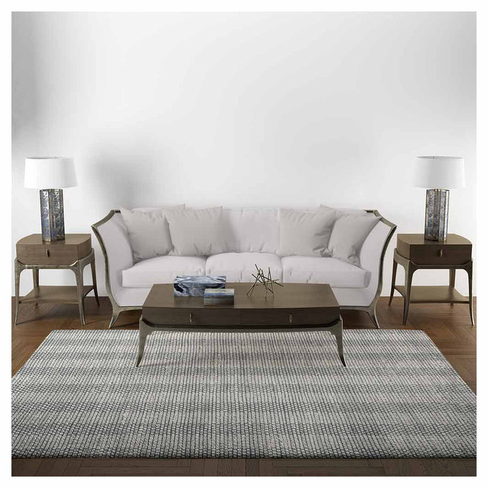 CONTEMPORARY BLUE MINIMALISTIC LINES RECTANGULAR RUG