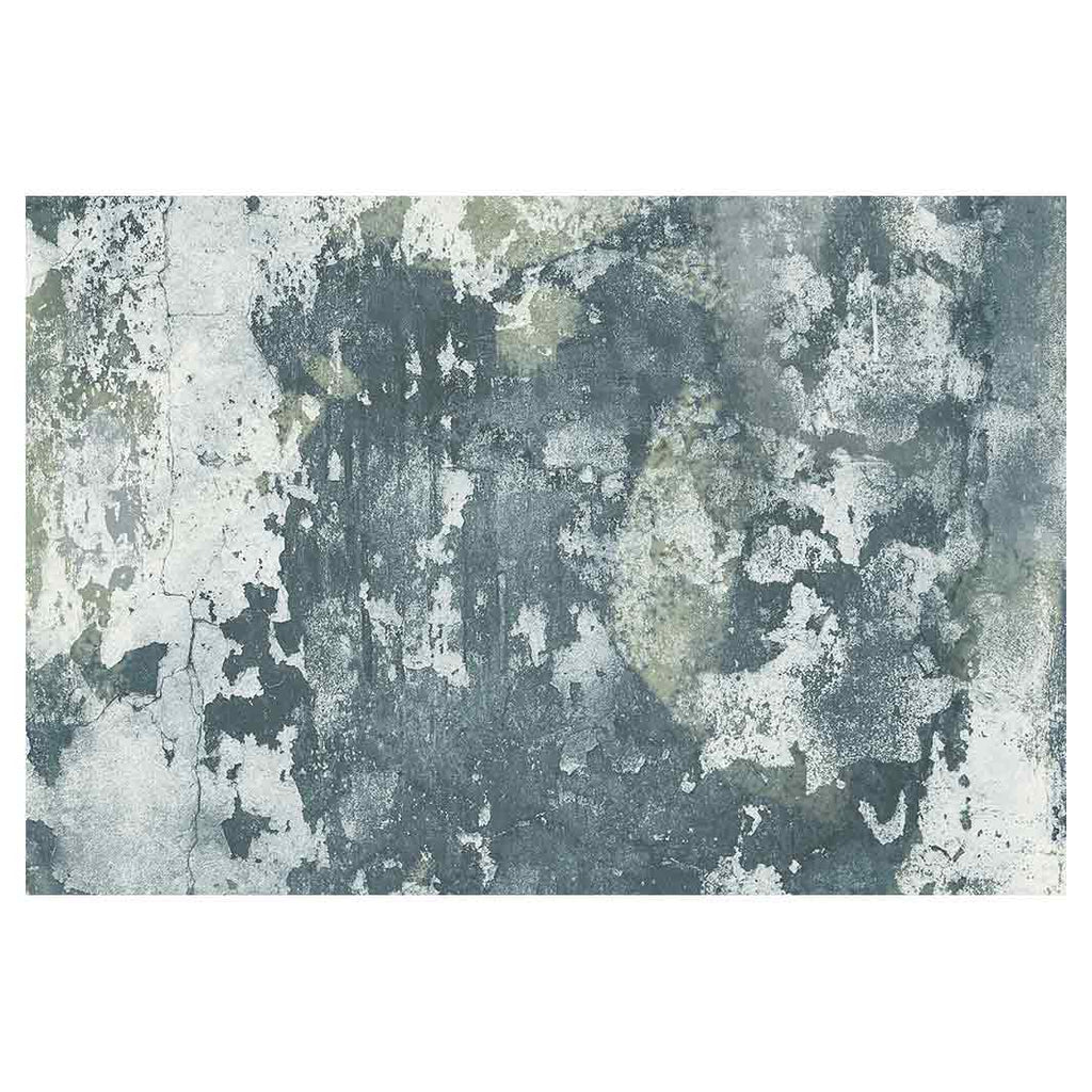 CONTEMPORARY BLUE  DISTRESSED CONCRETE RECTANGULAR RUG