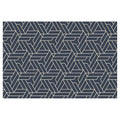 CONTEMPORARY NAVY GEO LINES PATTERN RECTANGULAR RUG