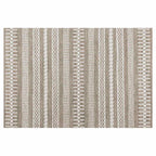 CONTEMPORARY BROWN MINIMALISTIC LINE PATTERN RECTANGULAR RUG