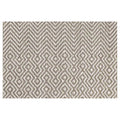 CONTEMPORARY BROWN AND WHITE DIAMOND PATTERN RECTANGULAR RUG