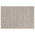 CONTEMPORARY BROWN AND WHITE DIAMOND PATTERN RECTANGULAR RUG