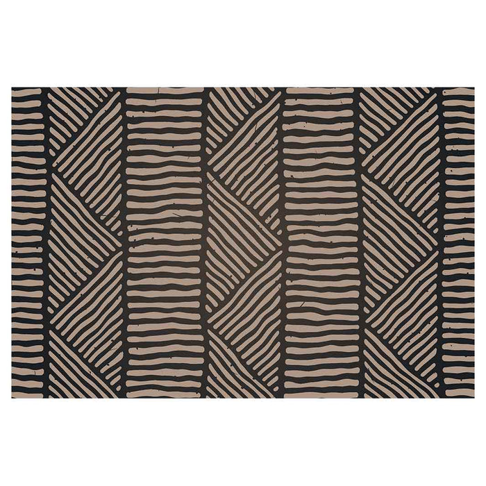 CONTEMPORARY BROWN TRIBAL LINE ART RECTANGULAR RUG