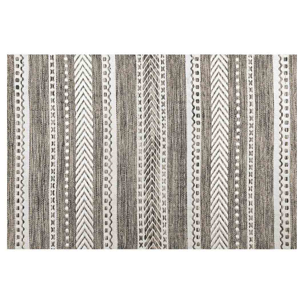CONTEMPORARY GREY AND WHITE LINE PATTERN RECTANGULAR RUG