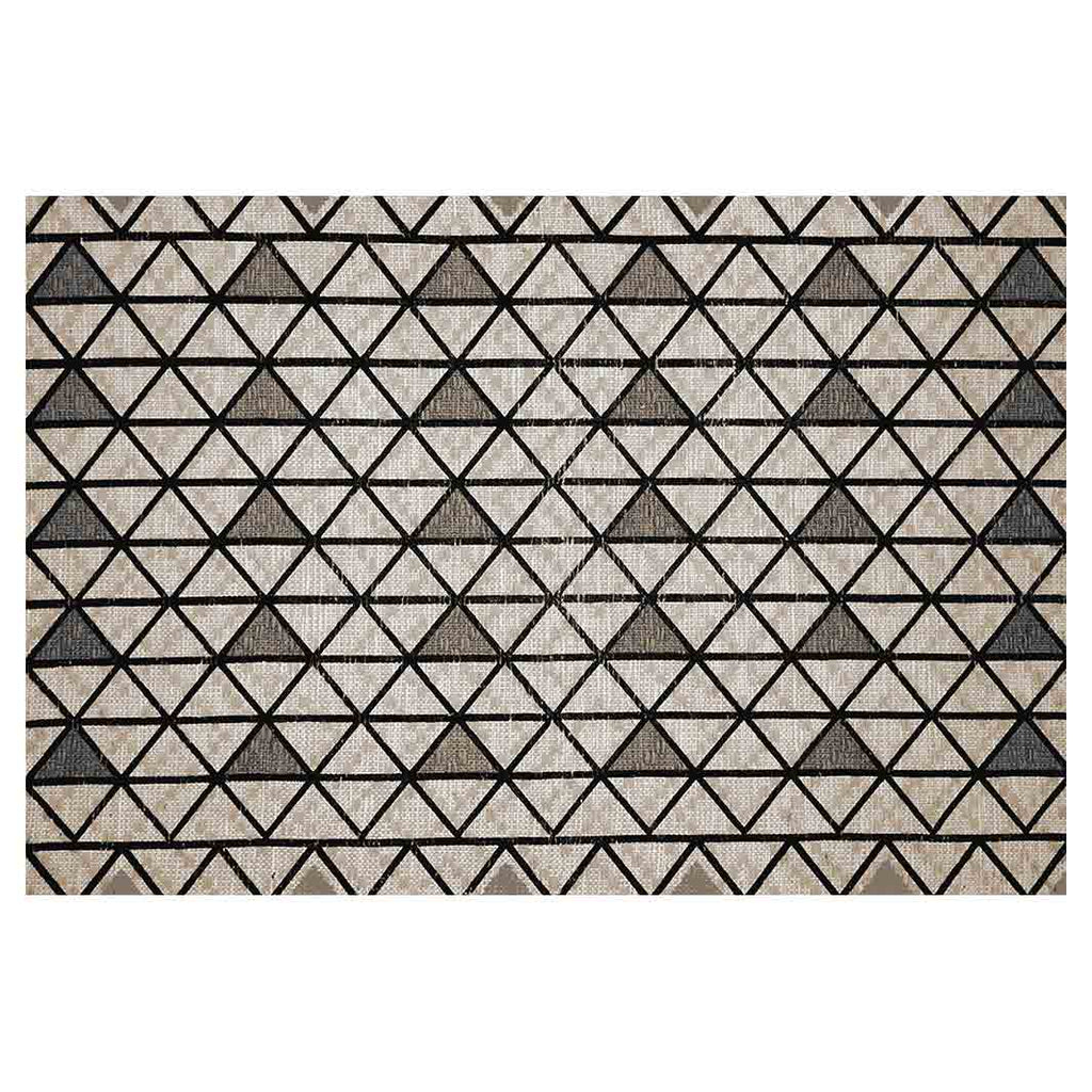 CONTEMPORARY BROWN TRIANGLE PATTERN RECTANGULAR RUG
