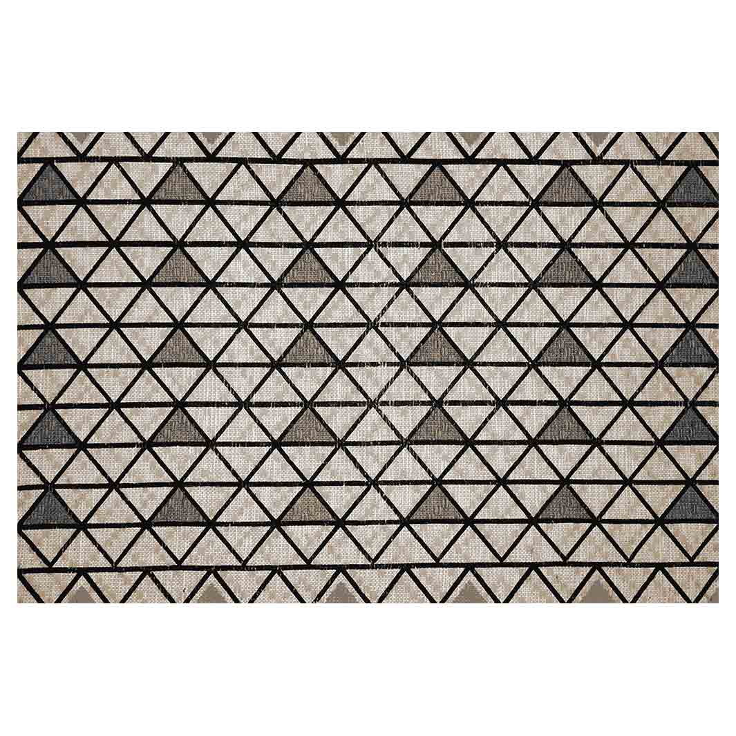 CONTEMPORARY BROWN TRIANGLE PATTERN RECTANGULAR RUG