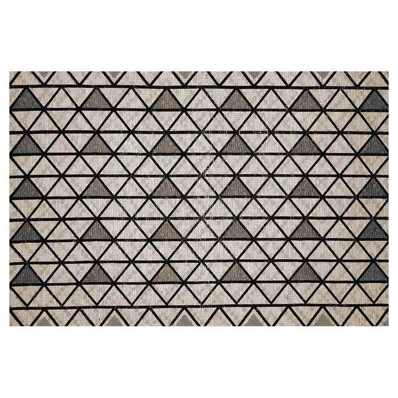CONTEMPORARY BROWN TRIANGLE PATTERN RECTANGULAR RUG