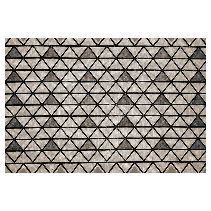 CONTEMPORARY BROWN TRIANGLE PATTERN RECTANGULAR RUG