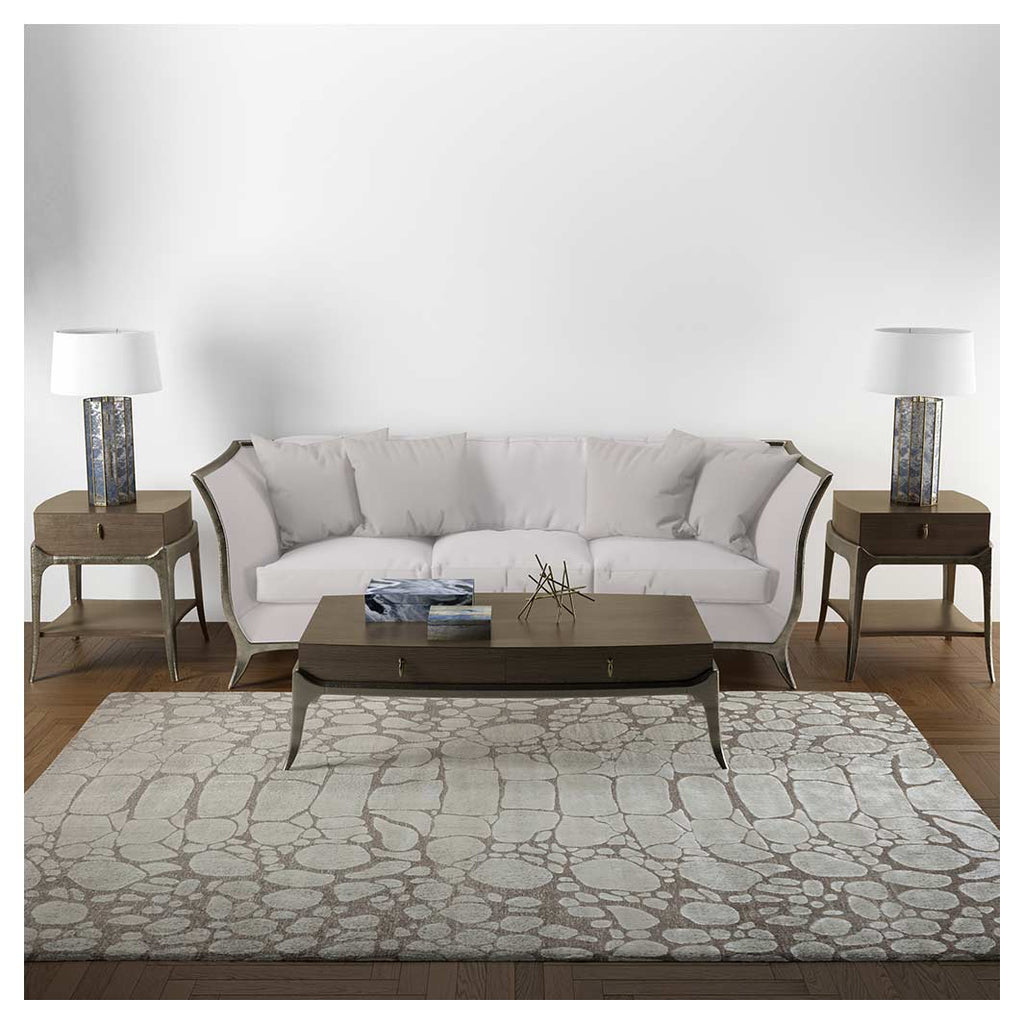 CONTEMPORARY BROWN SNAKE SKIN RECTANGULAR RUG