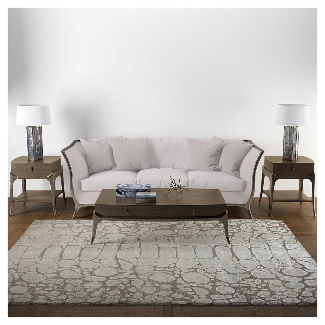CONTEMPORARY BROWN SNAKE SKIN RECTANGULAR RUG