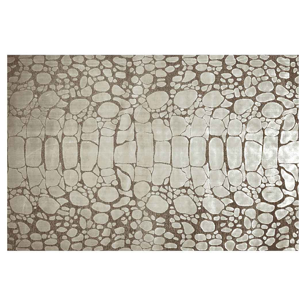 CONTEMPORARY BROWN SNAKE SKIN RECTANGULAR RUG