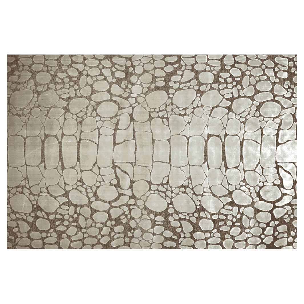 CONTEMPORARY BROWN SNAKE SKIN RECTANGULAR RUG