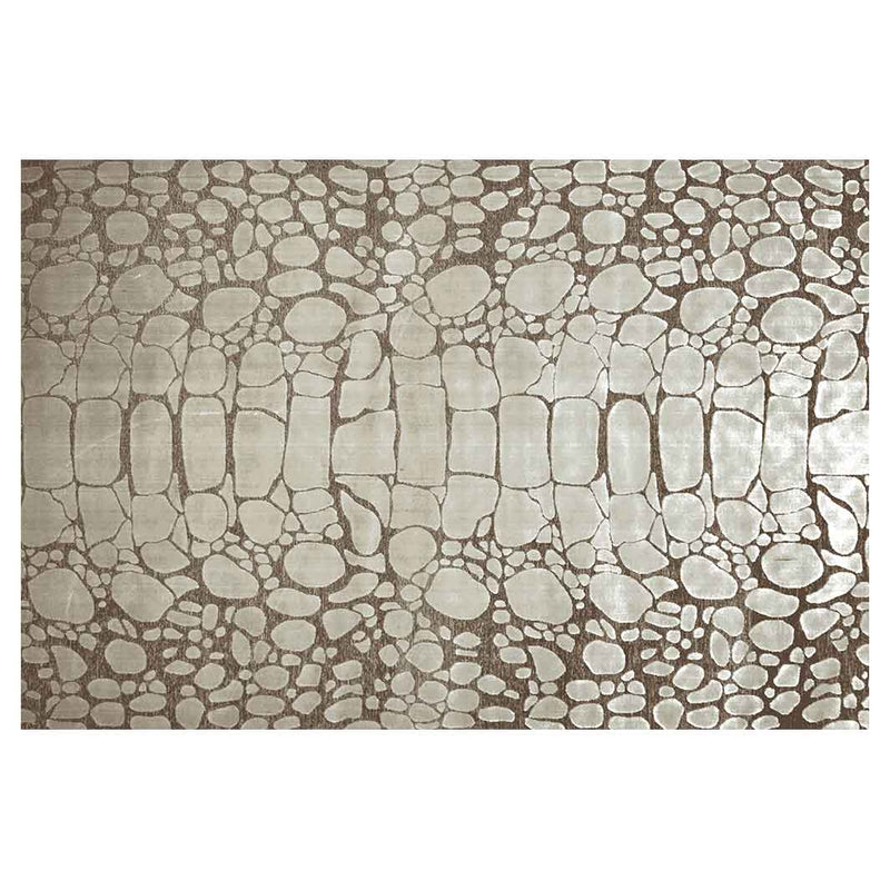 CONTEMPORARY BROWN SNAKE SKIN RECTANGULAR RUG