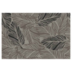 CONTEMPORARY BROWN MODERN NATURAL LEAF RECTANGULAR RUG