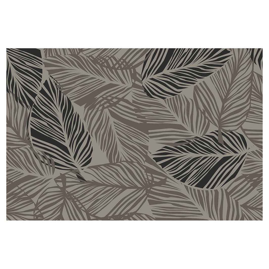 CONTEMPORARY BROWN MODERN NATURAL LEAF RECTANGULAR RUG