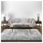 CONTEMPORARY WHITE DISTRESSED BRUSH STROKES RECTANGULAR RUG