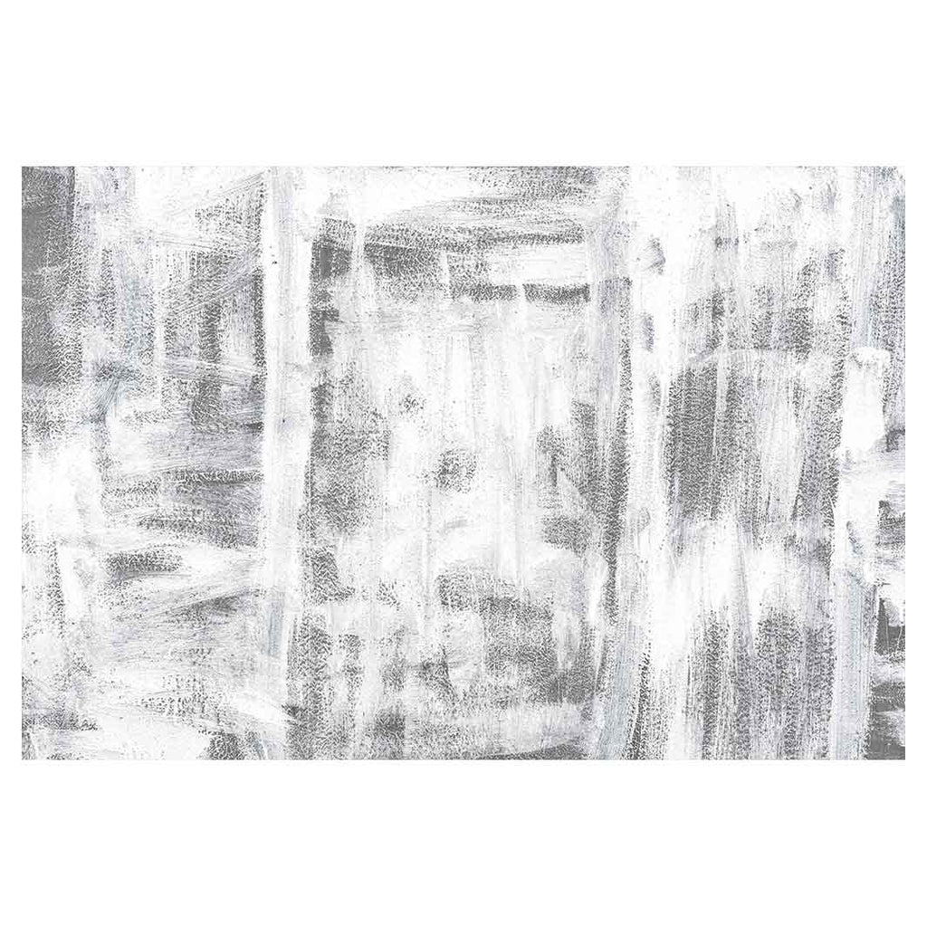 CONTEMPORARY WHITE DISTRESSED BRUSH STROKES RECTANGULAR RUG