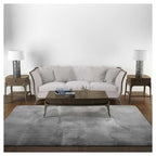 CONTEMPORARY CHARCOAL CEMENT TEXTURE RECTANGULAR RUG