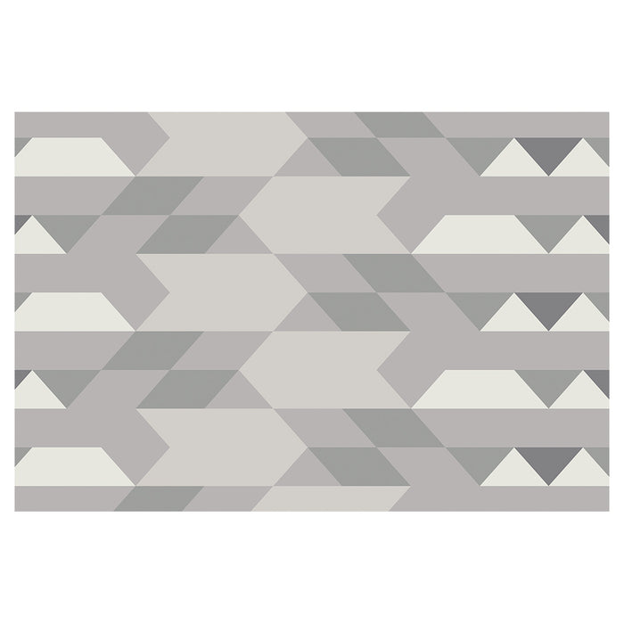 CONTEMPORARY GREY TONES GEOMETRIC PATTERN RECTANGULAR RUG