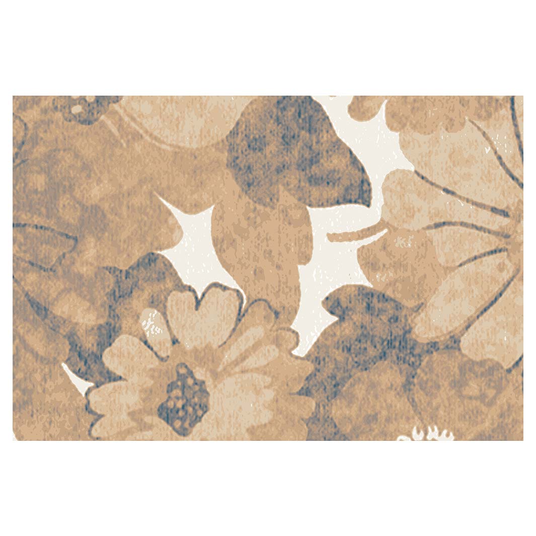 CONTEMPORARY BROWN VINTAGE RETRO FLORAL RECTANGULAR RUG