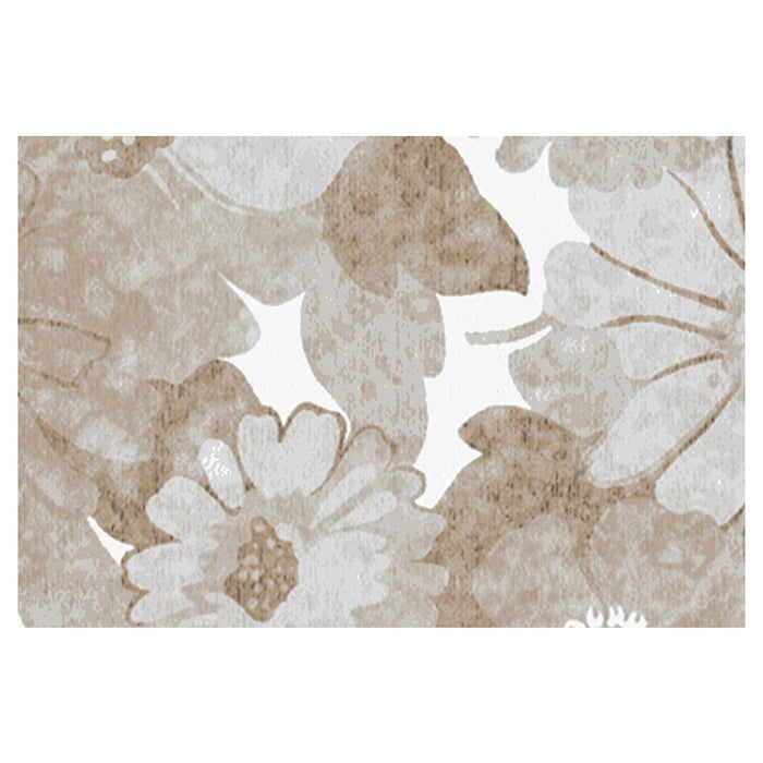 CONTEMPORARY GREY VINTAGE RETRO FLORAL RECTANGULAR RUG