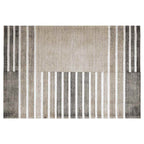 CONTEMPORARY BEIGE BROWN GEOMETRIC STRIPE RECTANGULAR RUG