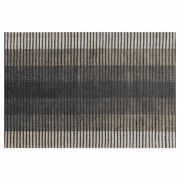 CONTEMPORARY BROWN CONTRAST STRIPES RECTANGULAR RUG