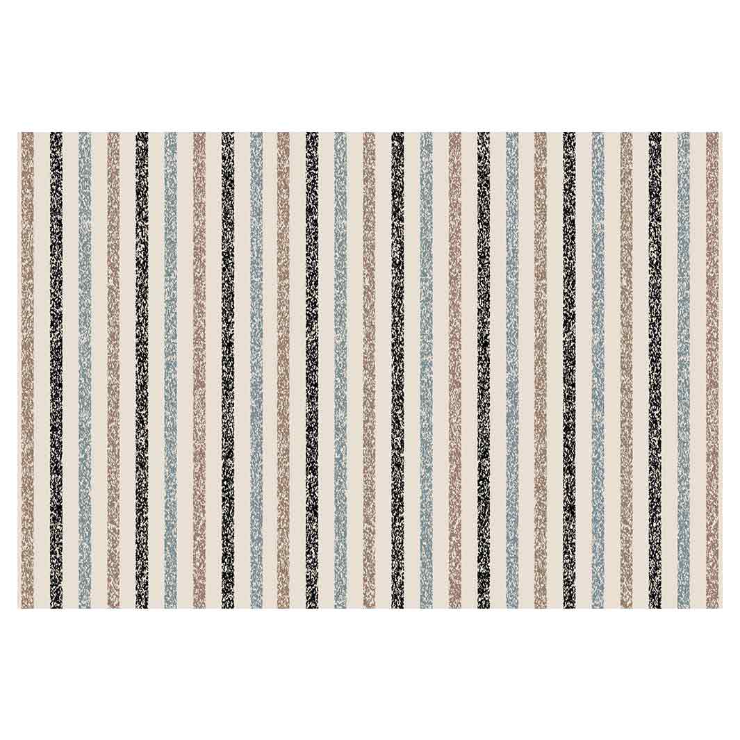 CONTEMPORARY BLUE BEIGE TONES LINES RECTANGULAR RUG