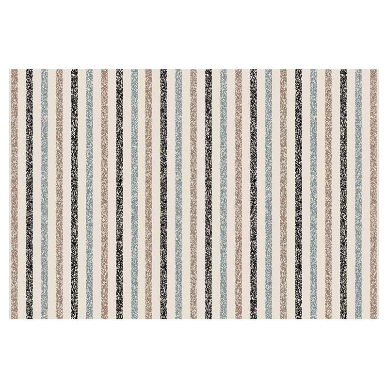 CONTEMPORARY BLUE BEIGE TONES LINES RECTANGULAR RUG