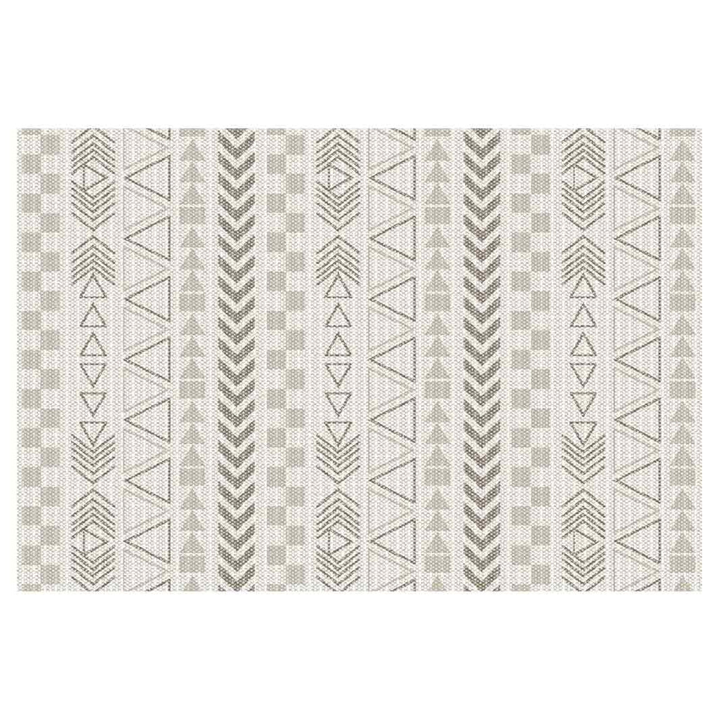 CONTEMPORARY GREY LIGHT TRIBAL RECTANGULAR RUG