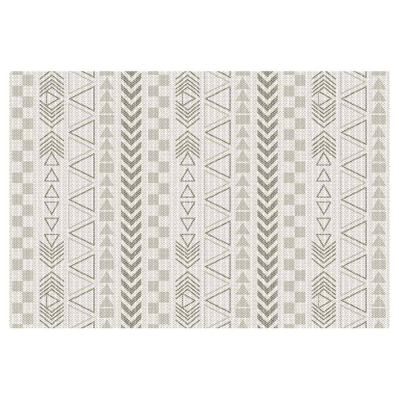 CONTEMPORARY GREY LIGHT TRIBAL RECTANGULAR RUG