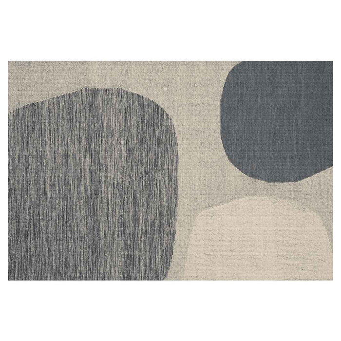 CONTEMPORARY GREY ABSTRACT ROUND RECTANGULAR RUG