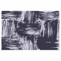 MODERN GREY INK BRUSH CROSS PATTERN RECTANGULAR RUG