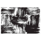 MODERN BLACK INK BRUSH CROSS PATTERN RECTANGULAR RUG