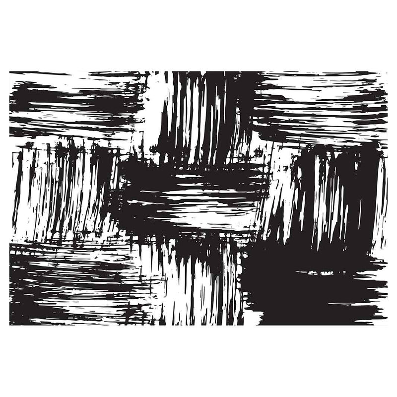 MODERN BLACK INK BRUSH CROSS PATTERN RECTANGULAR RUG