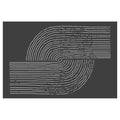 MODERN BEIGE AND BLACK MINIMALISTIC LINE ART RECTANGULAR RUG