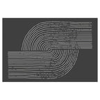 MODERN BEIGE AND BLACK MINIMALISTIC LINE ART RECTANGULAR RUG