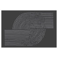 MODERN GREY AND BLACK MINIMALISTIC LINE ART RECTANGULAR RUG