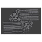 MODERN GREY AND BLACK MINIMALISTIC LINE ART RECTANGULAR RUG