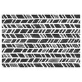 MODERN BLACK AND WHITE TRIBAL PATTERN RECTANGULAR RUG