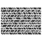 MODERN BLACK AND WHITE TRIBAL PATTERN RECTANGULAR RUG