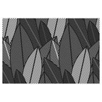 MODERN GREY STYLIZED LEAF PATTERN RECTANGULAR RUG