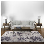 MODERN PURPLE ABSTRACT PAINT PATTERN RECTANGULAR RUG
