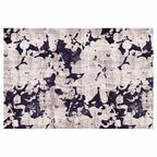 MODERN PURPLE ABSTRACT PAINT PATTERN RECTANGULAR RUG