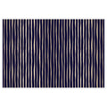 MODERN NAVY BOLD STRIPES RECTANGULAR RUG