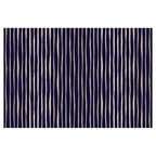 MODERN NAVY BOLD STRIPES RECTANGULAR RUG